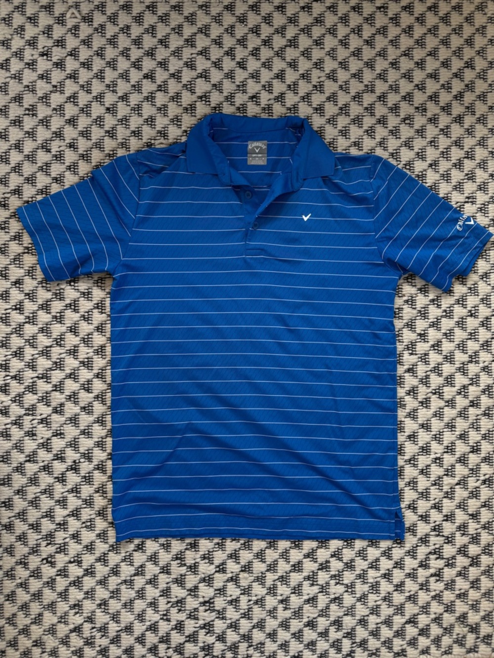 Callaway Men’s Royal Blue Striped Performance Polo - Small